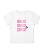 girls girls girls white baby tee