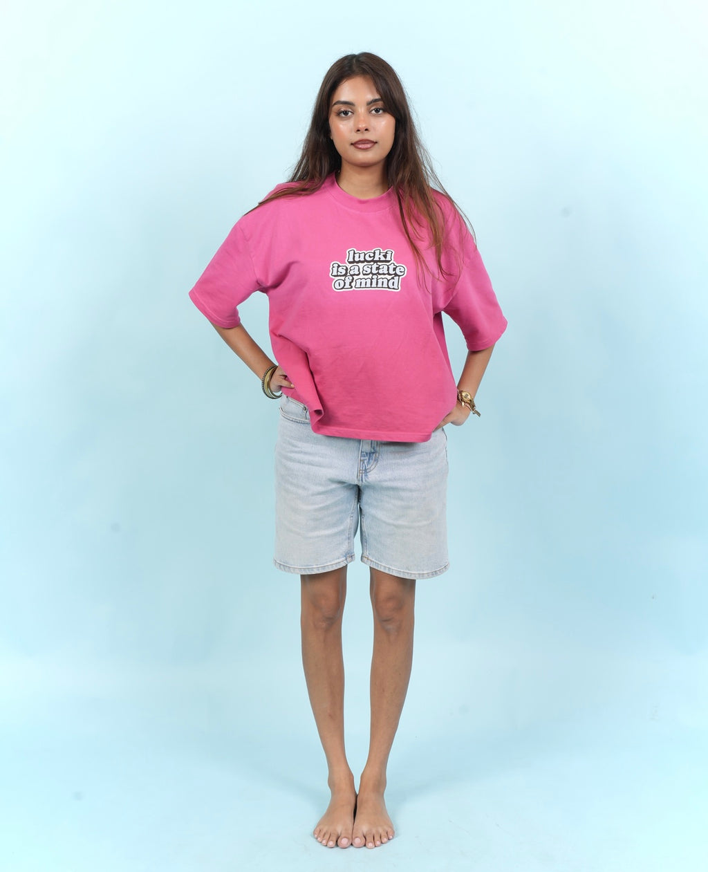 lucki is state of mind pink oversized