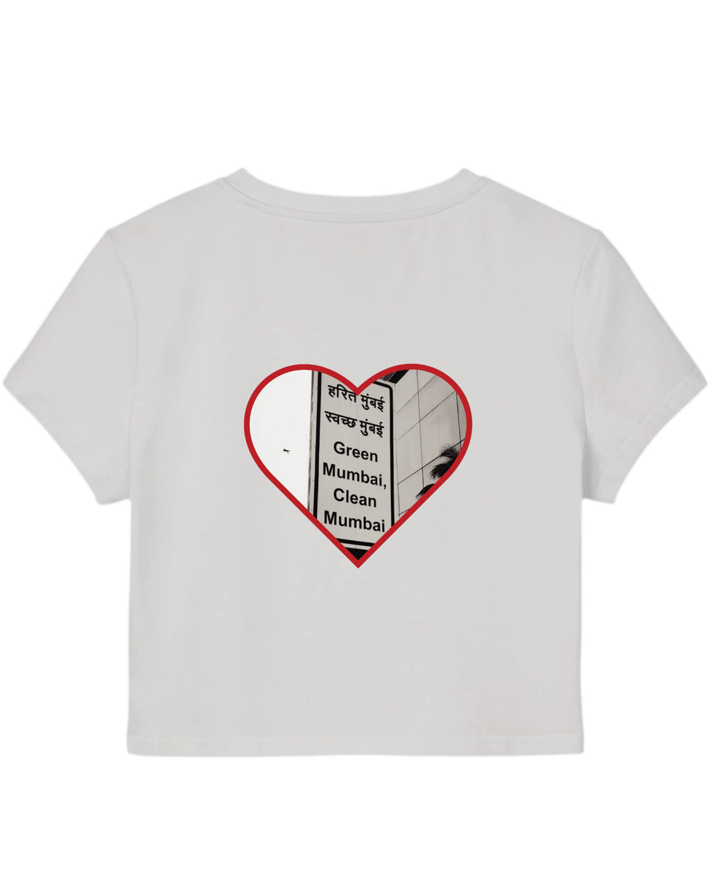 White Baby Tee Back Design