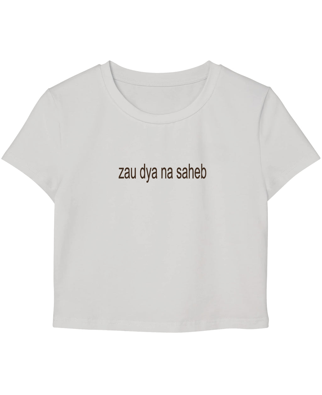 White Baby Tee Front Design
