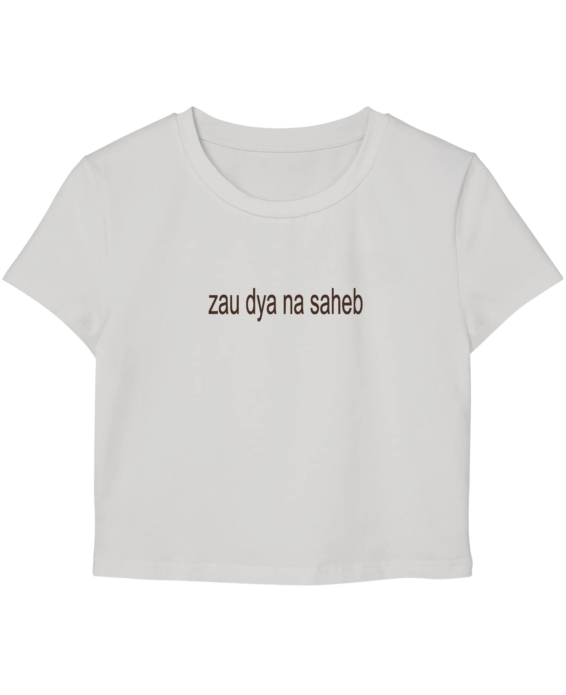 White Baby Tee Front Design