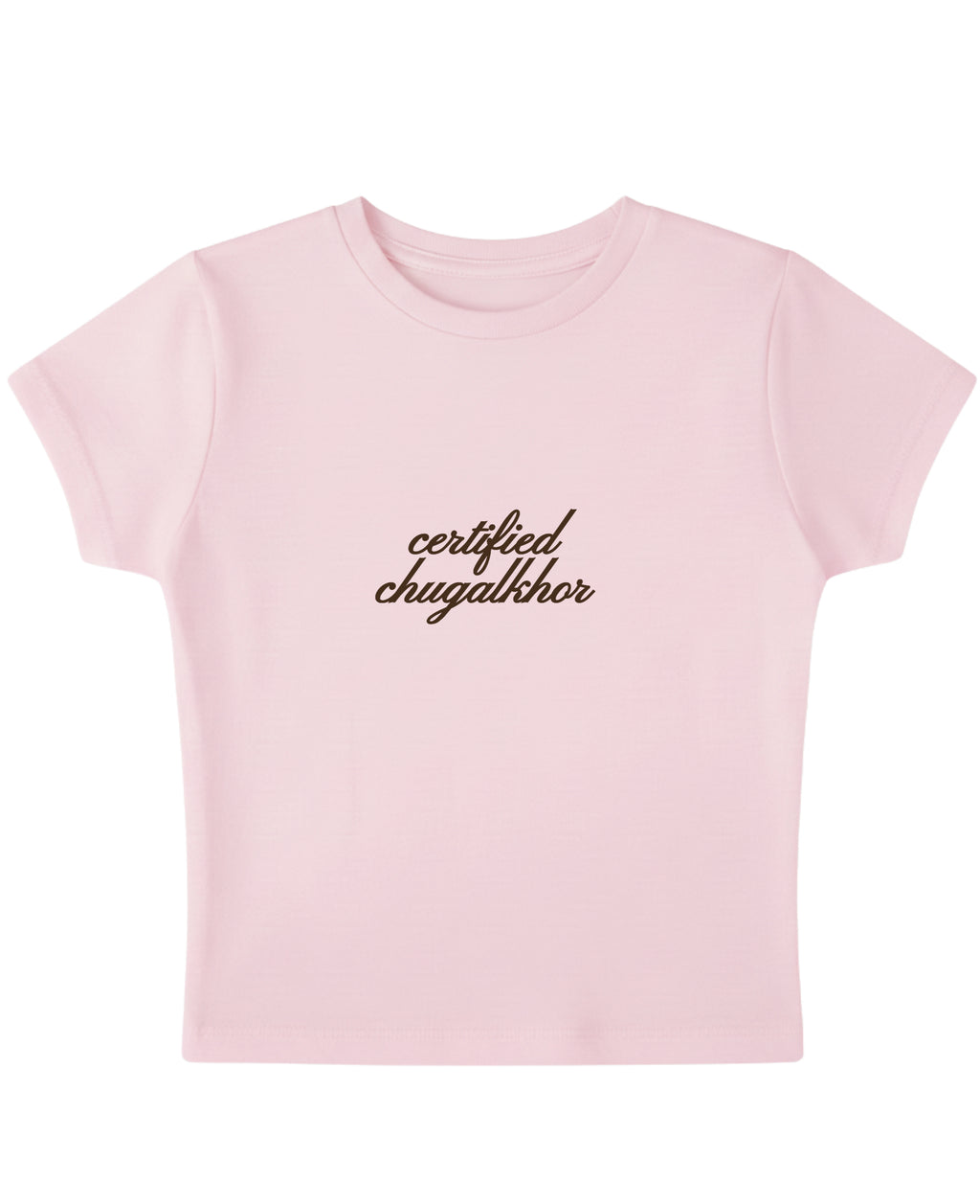 Baby Pink Baby Tee Front Design