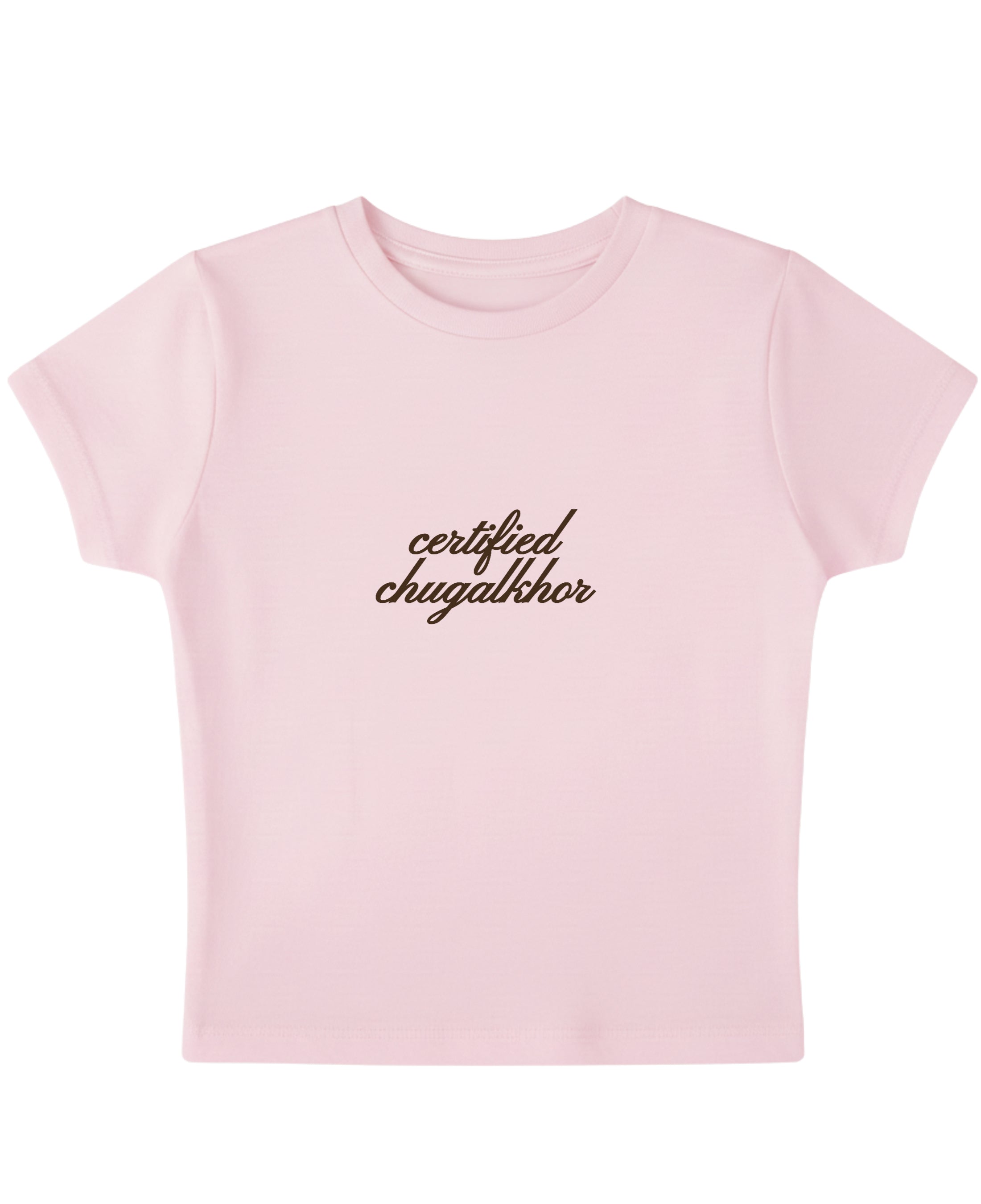 Baby Pink Baby Tee Front Design