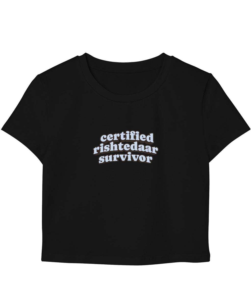 Black Baby Tee Front Design