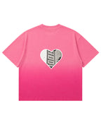 Pink Sunfade Ombré Wash Boxy Fit T-shirt Back Design