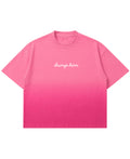 Pink Sunfade Ombré Wash Boxy Fit T-shirt Front Design