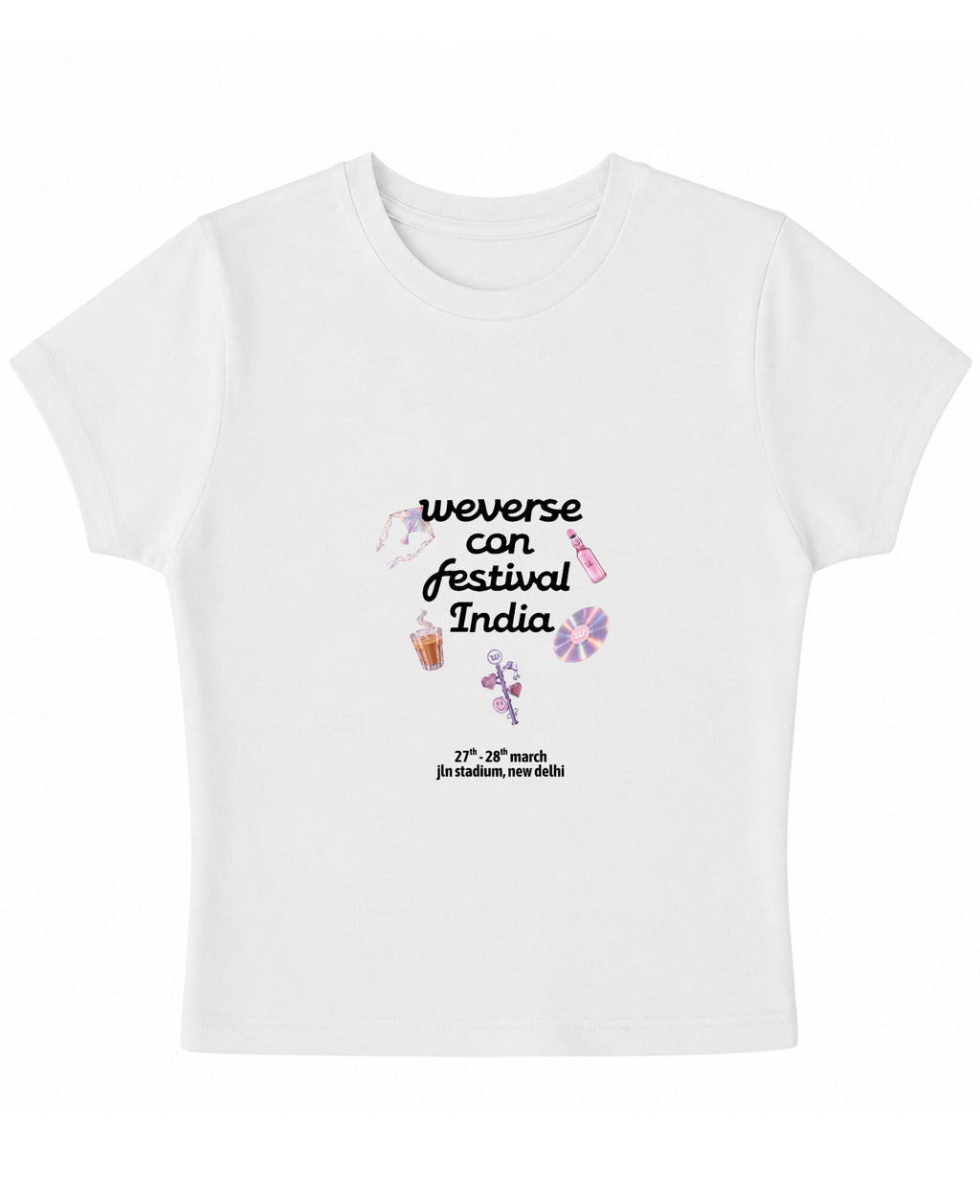 White Baby Tee Front Design