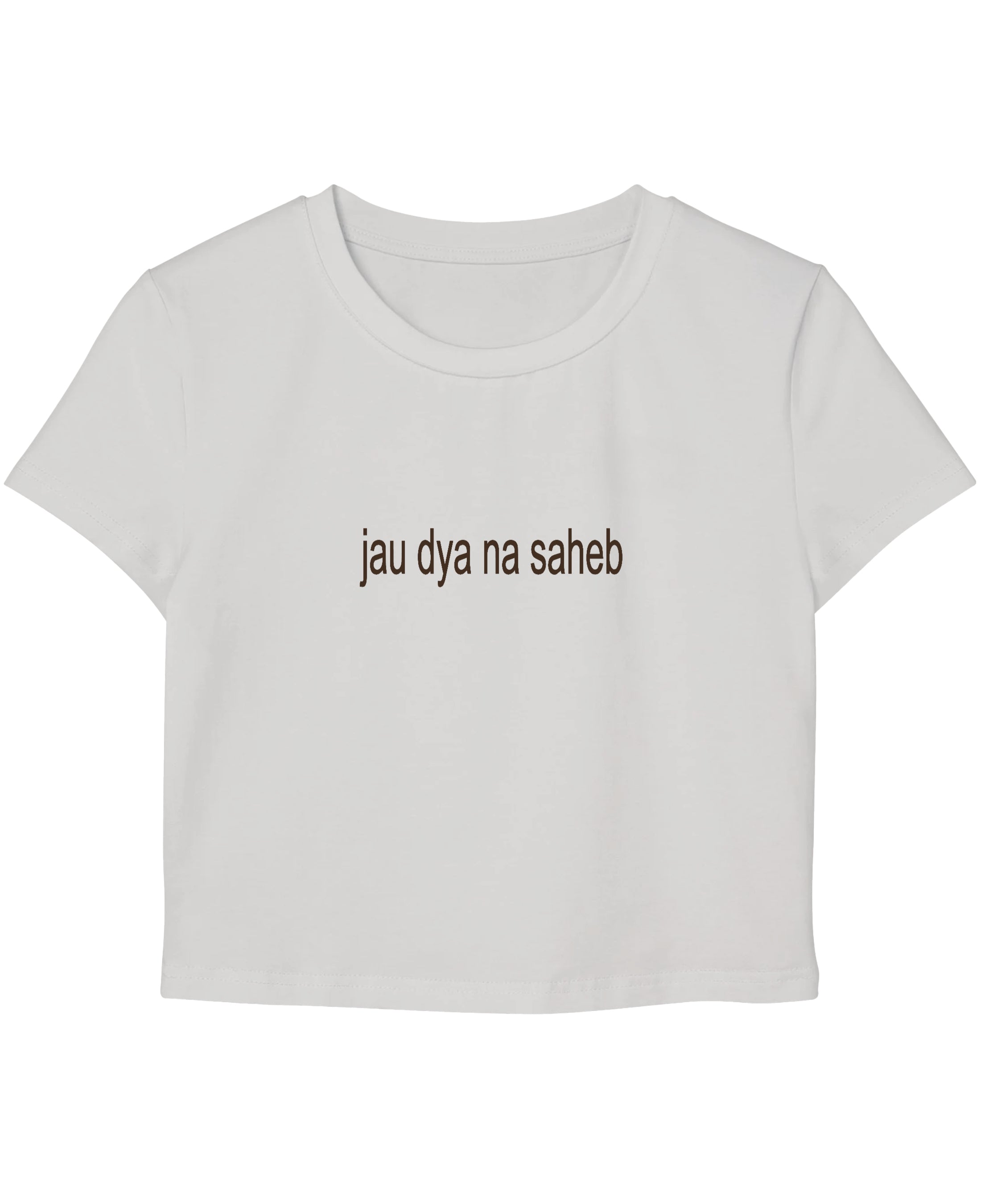 White Baby Tee Front Design