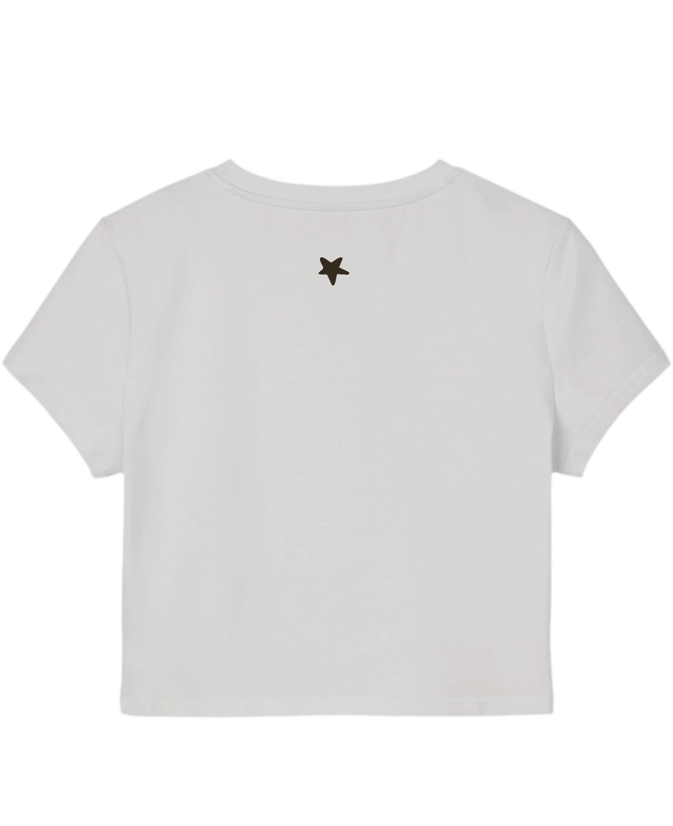 White Baby Tee Back Design