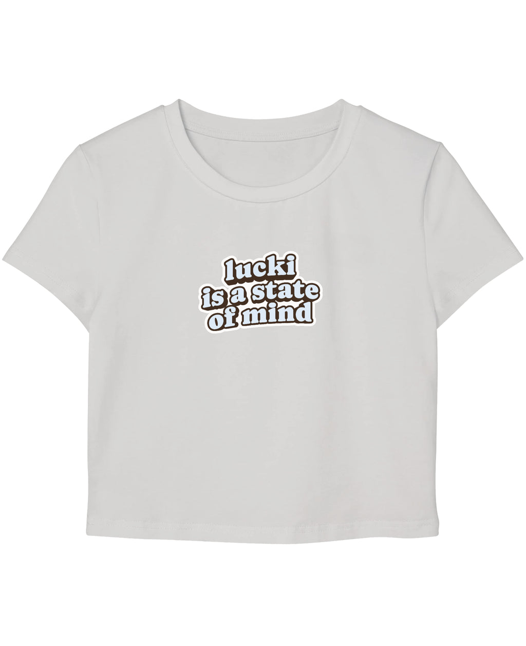 White Baby Tee Front Design