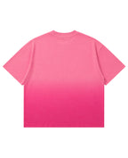Pink Sunfade Ombré Wash Boxy Fit T-shirt Back Design