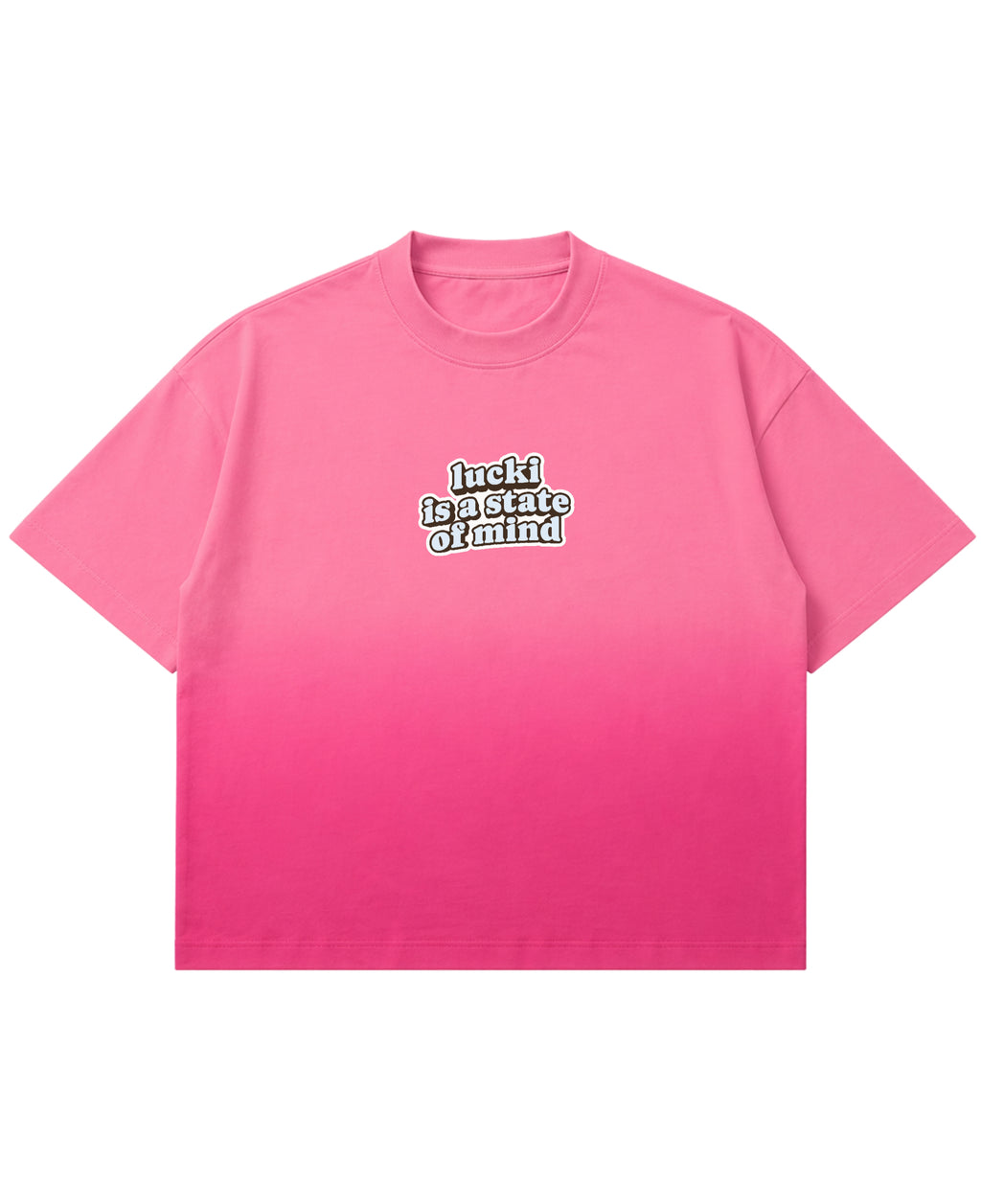 Pink Sunfade Ombré Wash Boxy Fit T-shirt Front Design