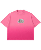 Pink Sunfade Ombré Wash Boxy Fit T-shirt Front Design