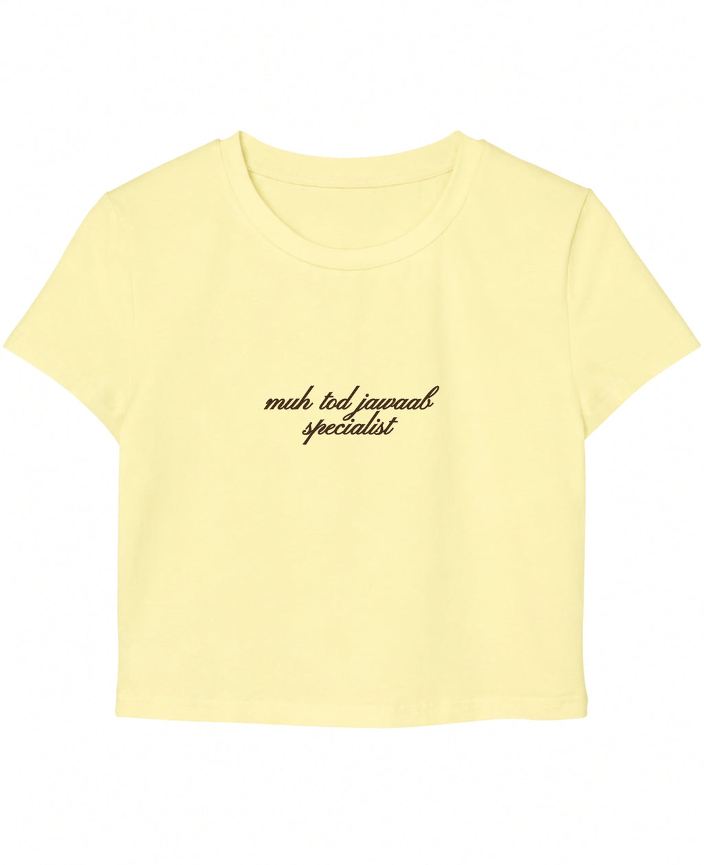 Butter Yellow Baby Tee Front Design