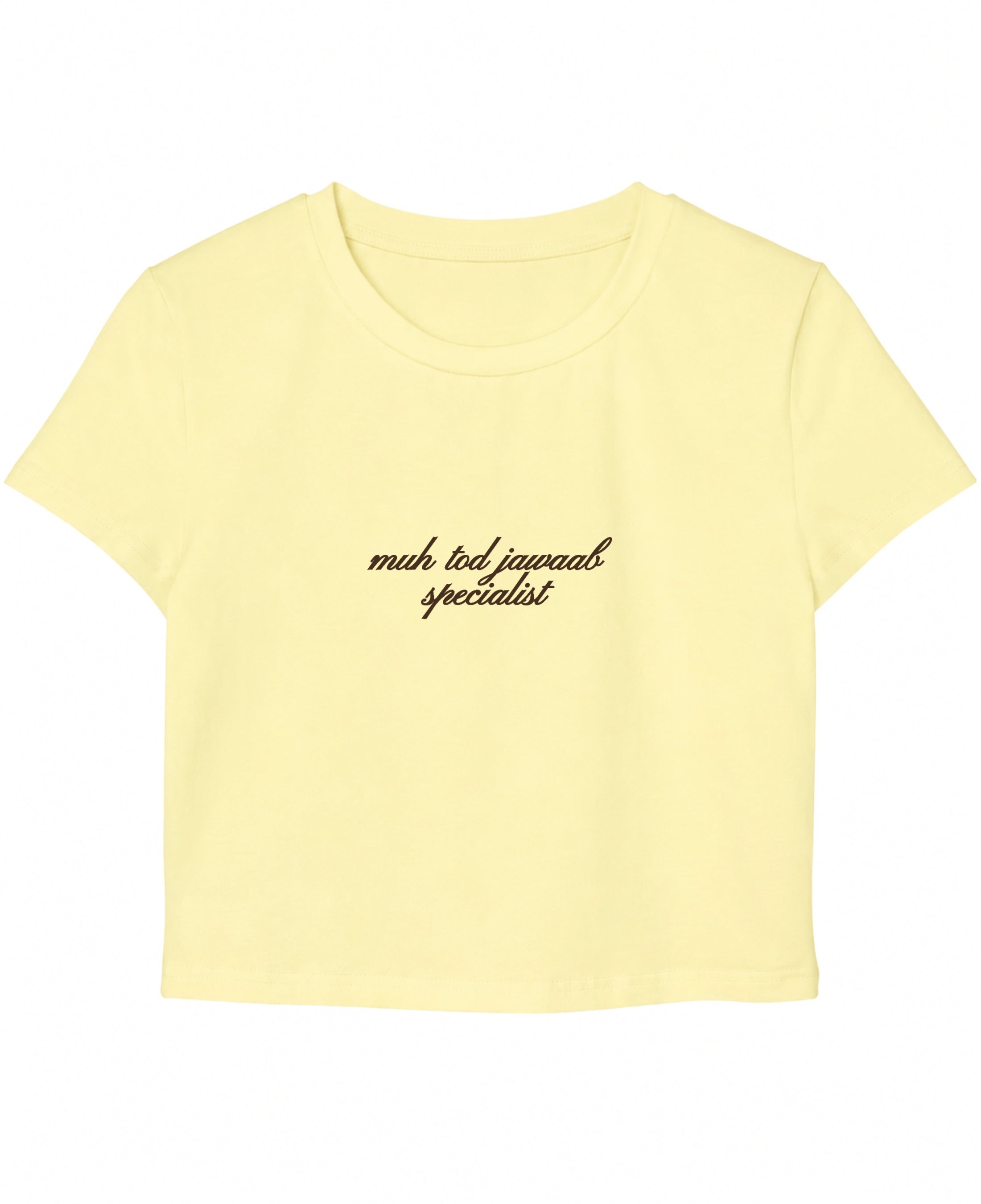 Butter Yellow Baby Tee Front Design
