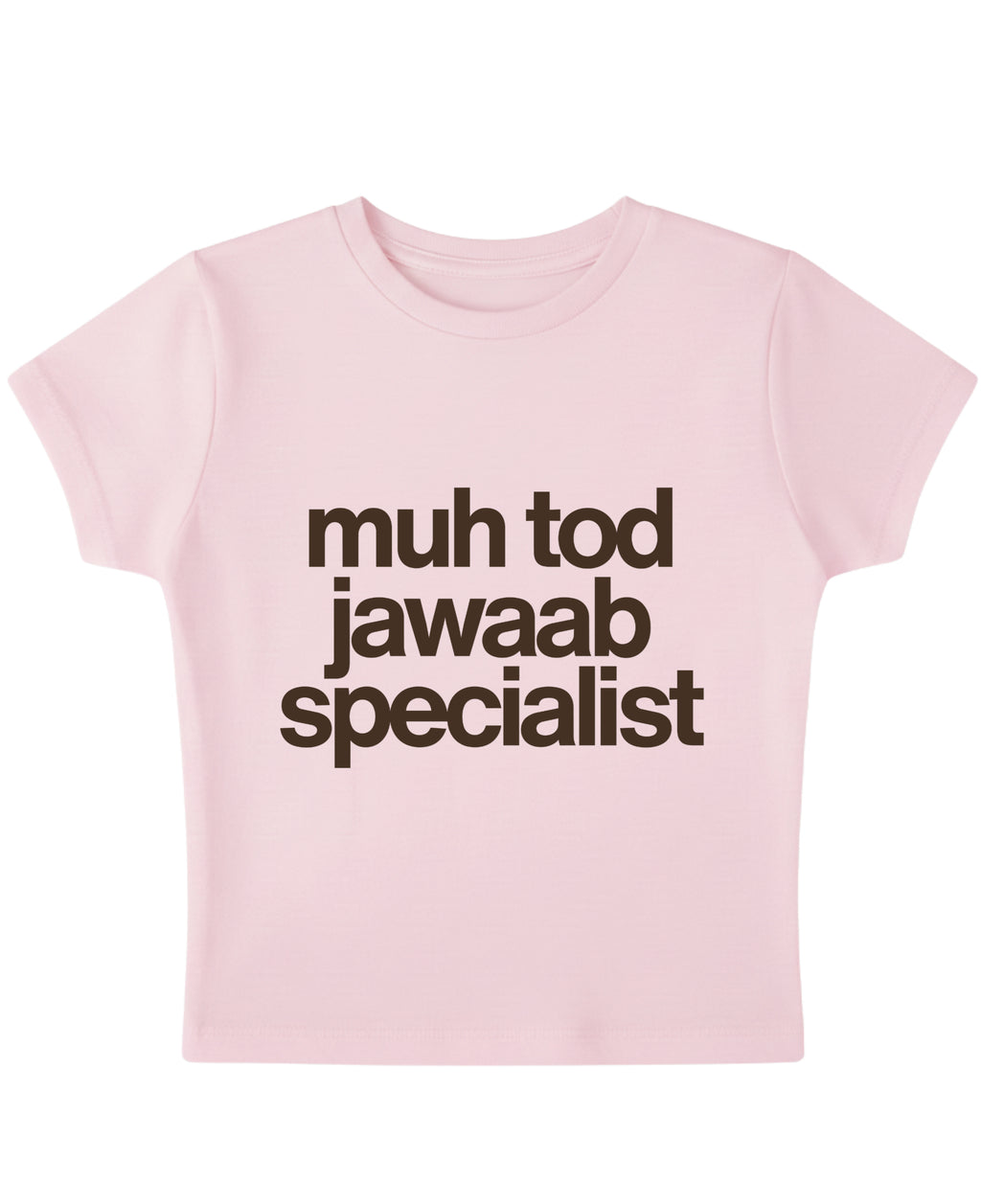 Baby Pink Baby Tee Front Design