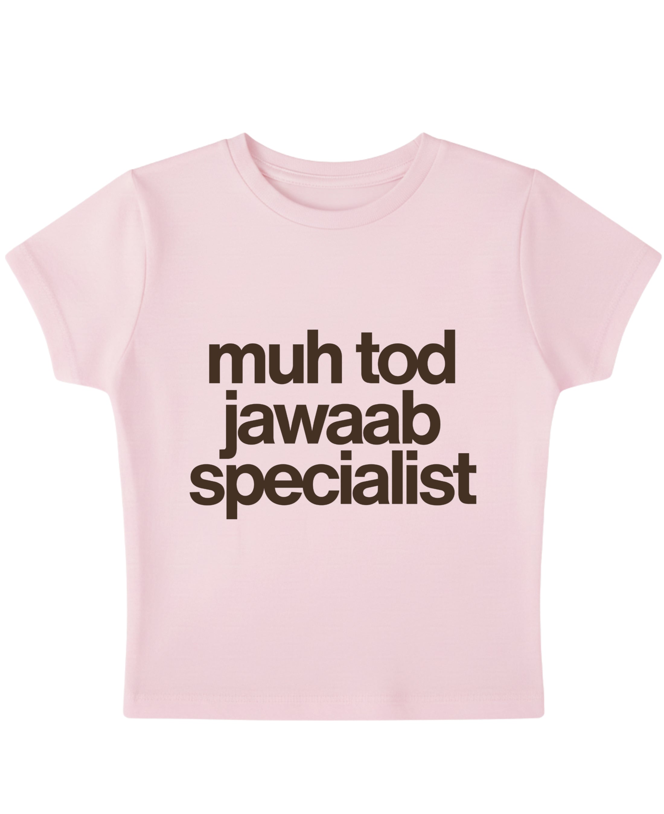 Baby Pink Baby Tee Front Design