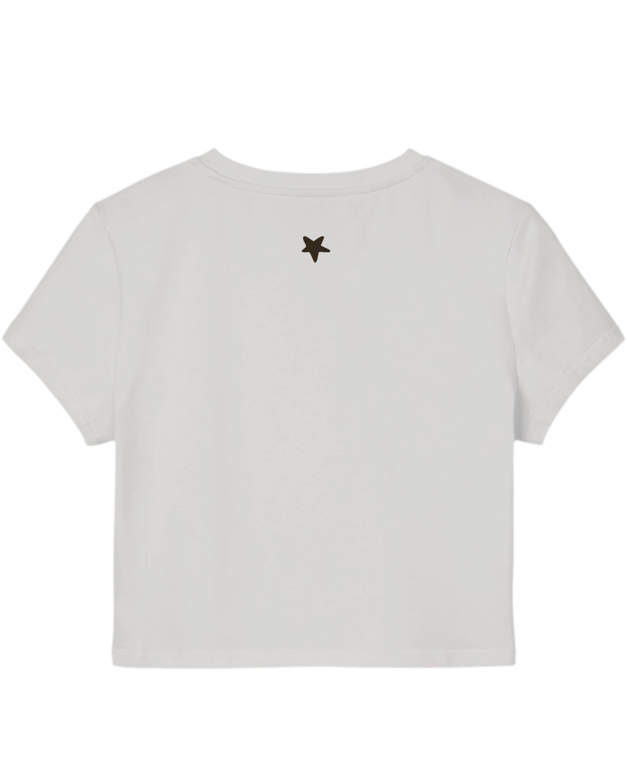 White Baby Tee Back Design