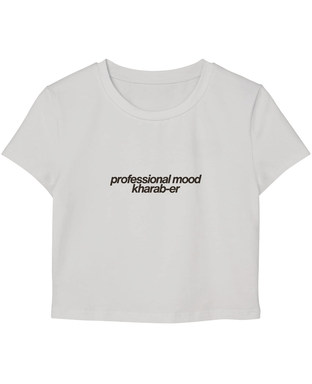 White Baby Tee Front Design