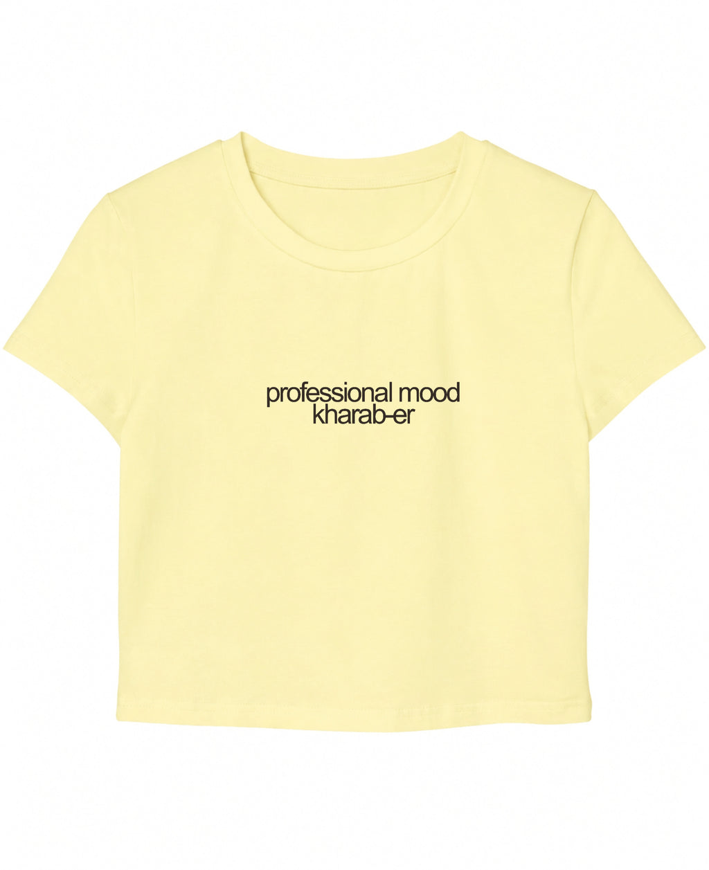 Butter Yellow Baby Tee Front Design