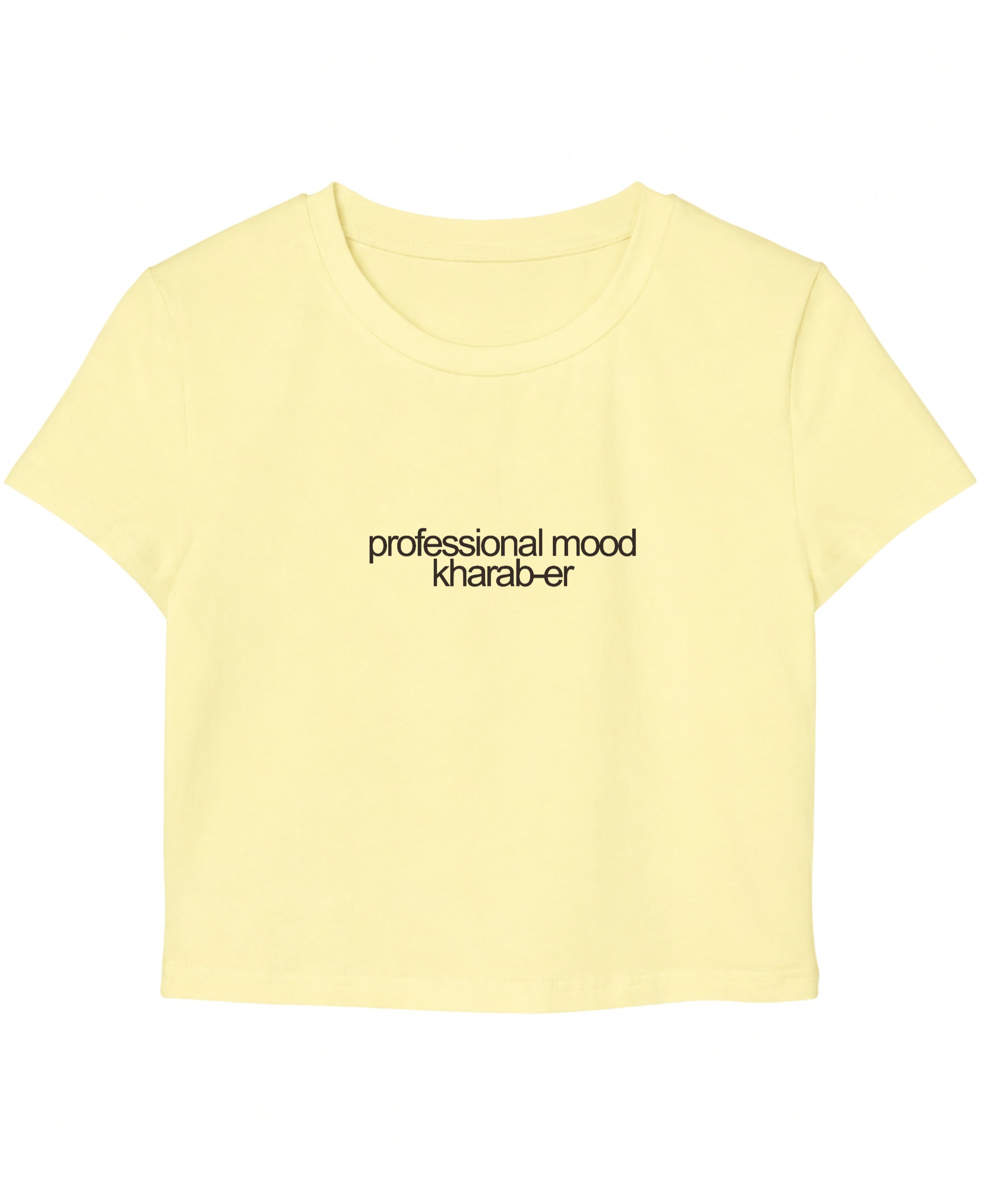 Butter Yellow Baby Tee Front Design