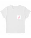 White Baby Tee Front Design