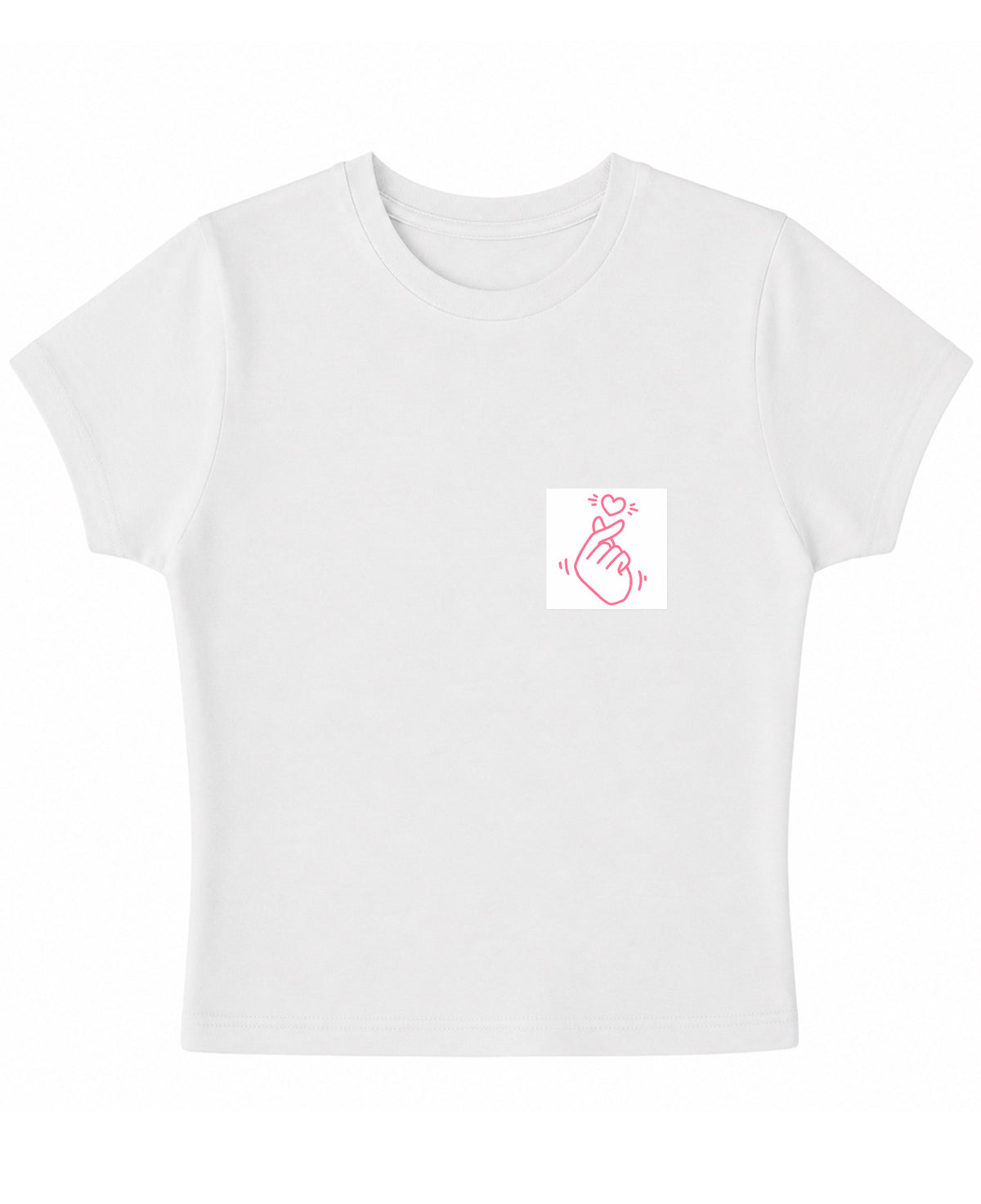 White Baby Tee Front Design