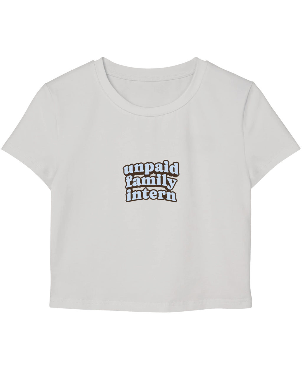White Baby Tee Front Design