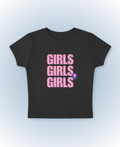 Girls Girls Girls black baby tee